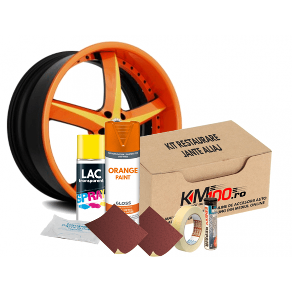 Kit reparatie jante, culoare ORANGE (V1) - Cod RAL: 2004 - - Roveli