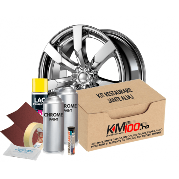 Kit reparatie jante, culoare CROM (V2) - Aspect Cromat - - Roveli
