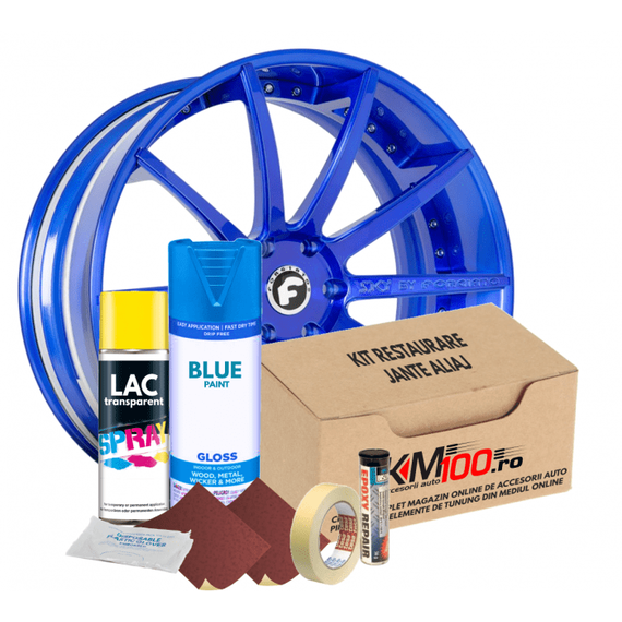 Kit reparatie jante, culoare SKY BLUE (V1) - Cod RAL: 5015 - - Roveli