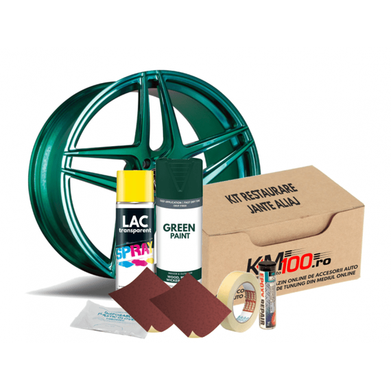 Kit reparatie jante, culoare VERDE INCHIS (V1) - Cod RAL: 6009 - - Roveli
