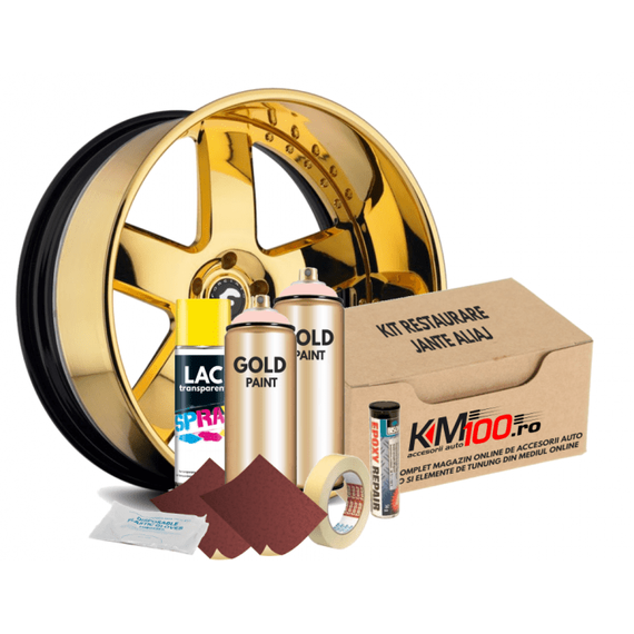 Kit reparatie jante, culoare GOLD (V2) - Aspect Cromat - - Roveli