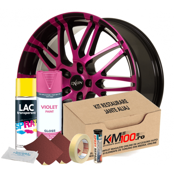 Kit reparatie jante, culoare VIOLET (V1) - Cod RAL: 4008 - - Roveli