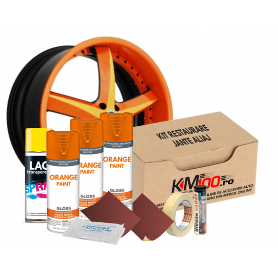Kit reparatie jante, culoare ORANGE (V3) - Cod RAL: 2004 - - Roveli