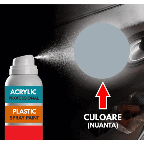 Spray Profesional RAL7001 pentru vopsire elemente din plastic sau metal - - Roveli