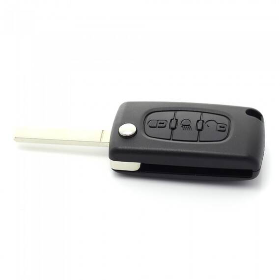 Peugeot 307 - Carcasa cheie tip briceag 3 butoane, lama VA2-SH3 Light, fara suport baterie - - Roveli