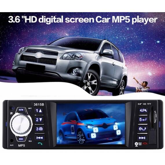 Player Video 3,5 inch, 1DIN cu Bluetooth si telecomanda (AR-3615B-BT) - - Roveli