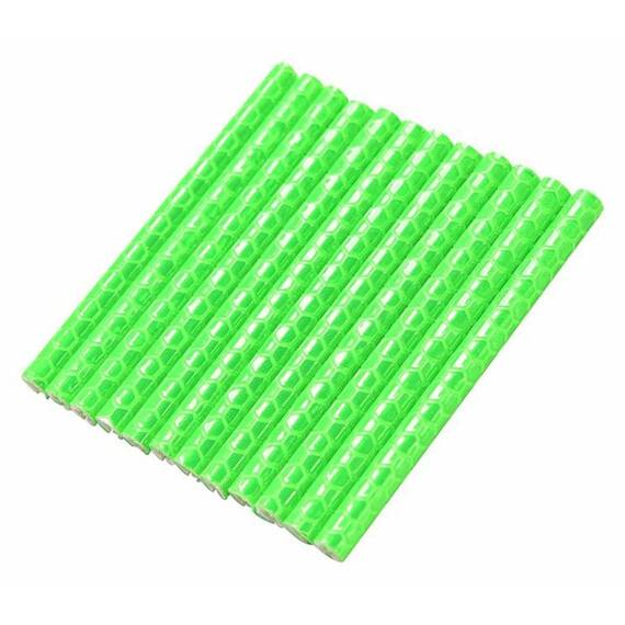Set 12 ornamente din material reflectorizant pentru spite bicicleta, culoare verde - - Roveli