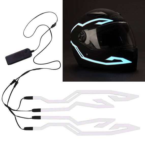 Kit EL WIRE LED pentru Casca Moto, set 4 buc - ALB - - Roveli