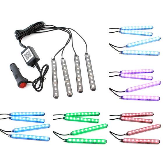 Lumini UnderCar LED - RGB pentru interior sau exterior cu Bluetooth - 12cm ZD65B - - Roveli