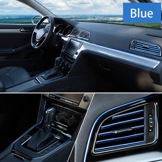Banda decor interior crom TUNING, 5m, ALBASTRU - - Roveli