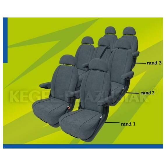 Husa scaun auto Van Minibus S1 la bucata pentru Chevrolet  Chrysler  Citroen   Daewoo  Ford  fiat   Honda  Kia  Lancia  Mercedes  Peugeot  Renault  Seat  Toyota  VW - BAV-1406-258-3023 - - Roveli