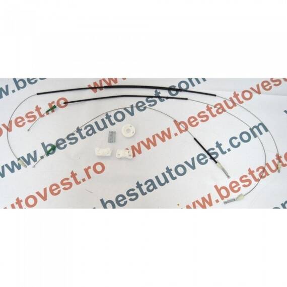Kit reparatie macara geam fata Land Rover Freelander LN 1997-2006, Stanga, (cablu role si suport geam) - - Roveli
