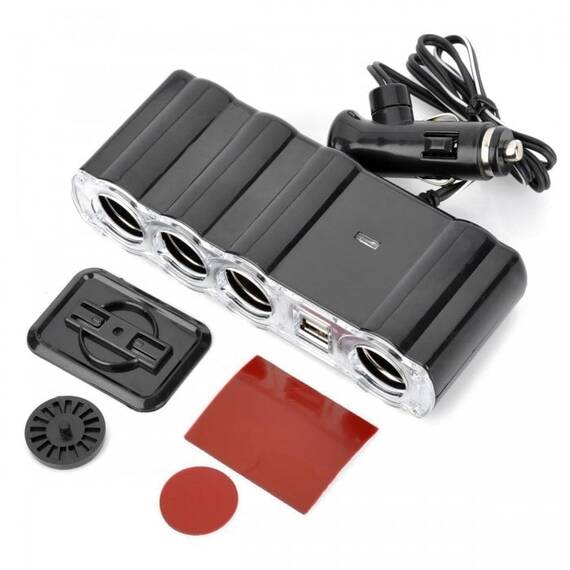 Prelungitor priza 4 cai auto si 2 USB WF4008 AR-3323 - - Roveli