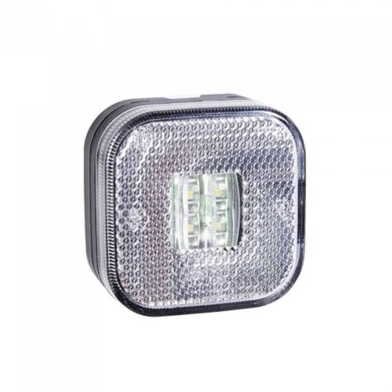 Lampa gabarit auto 12/24V cu LED, patrata, culoare Alba, 64x64mm, 1buc - - Roveli