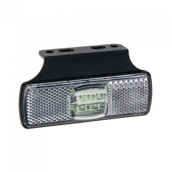 Lampa gabarit auto 12V/ 24V cu LED, dreptunghiulara Alba , 97x30x12mm, cu cablu, cu suport fixare, 1 buc. - - Roveli
