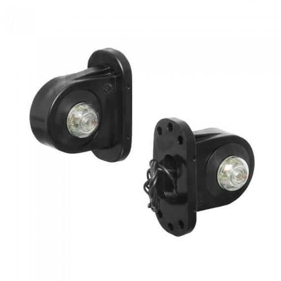 Lampa gabarit auto 12V/ 24V cu LED, rotunda Rosu - Alb, 97x68mm, cu cablu, Stanga, 1 buc. - - Roveli