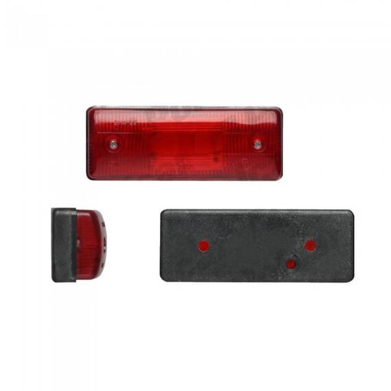 Lampa gabarit auto 12V/ 24V dreptunghiulara , culoare sticla Rosu, 96x36x28mm, 1 buc. - - Roveli