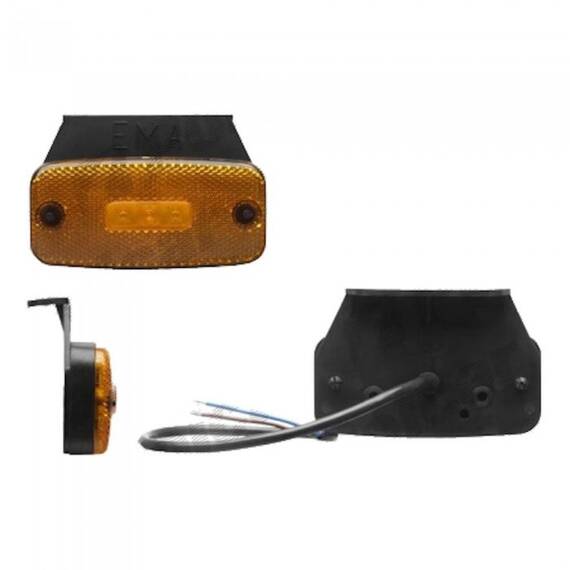 Lampa gabarit auto 24V dreptunghiulara Portocaliu cu LED, 110x53mm , cu suport fixare, 1 buc. - - Roveli
