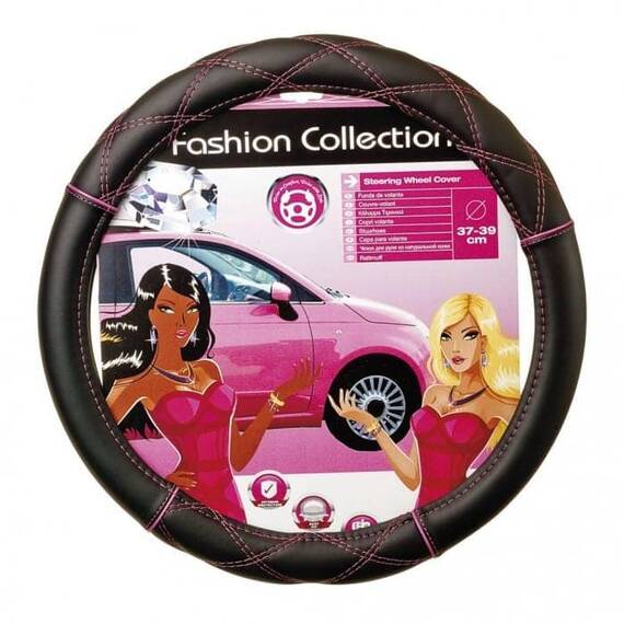 Husa volan Pink Line din piele sintetica  37-39cm   cu cusatura - BA-FVP1215 - - Roveli