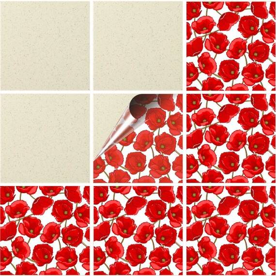 Set 100 buc. x Sticker Autocolant Faianta Decorativa "Kitchen Design" model K-FAI-39  - - Roveli
