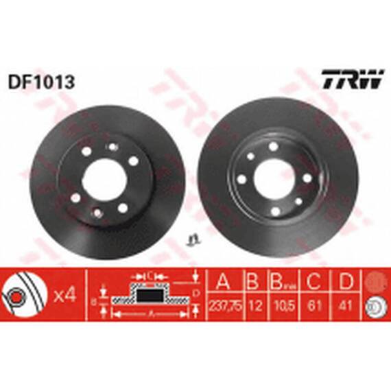 Disc Frana Neventilat Fata 238X12 (14``) Log./Sand - - Roveli
