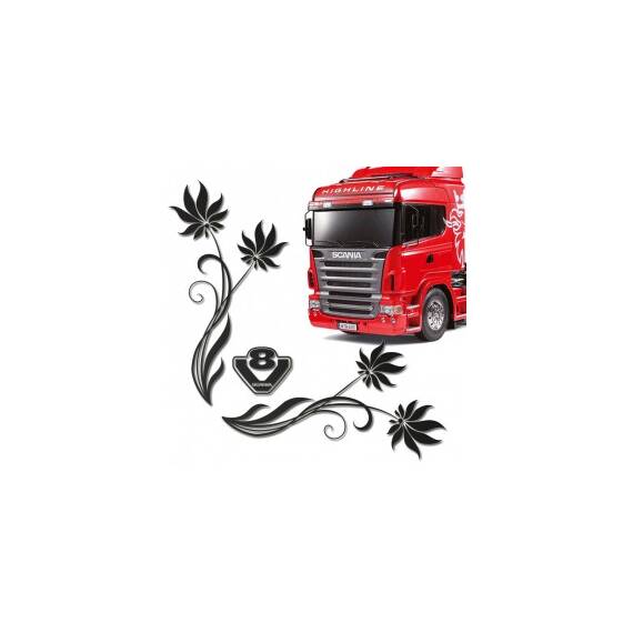 Set 2 x Sticker geamuri laterale Scania, TIR032 - - Roveli
