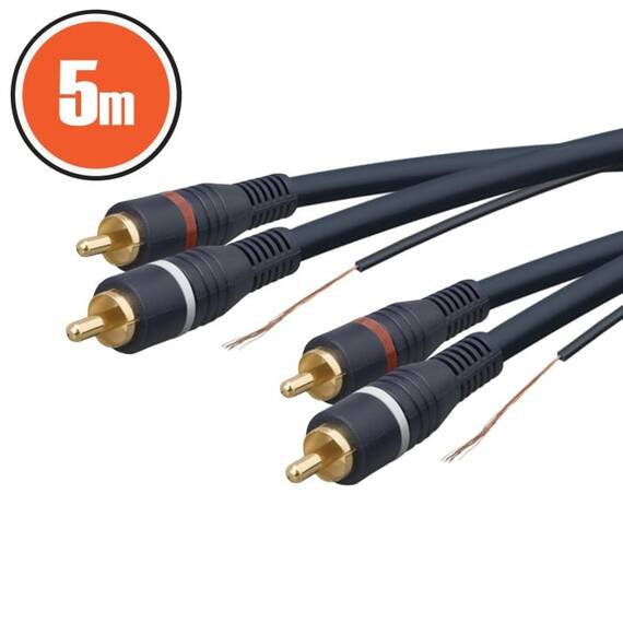 Cablu RCA fisa 2 x RCA-fisa 2 x RCA 5,0 m - - Roveli