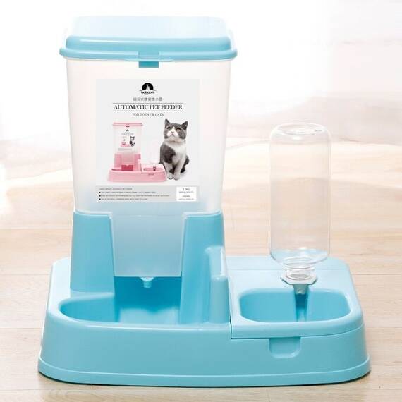Distribuitor de alimente si apa pentru animale, 2in1, culoare Albastru - - Roveli