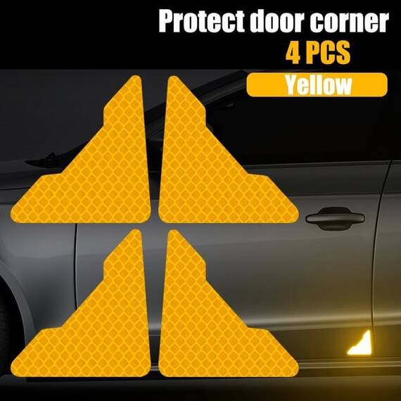 Sticker reflectorizant TRIANGLE - GALBEN (set 4 buc) - - Roveli