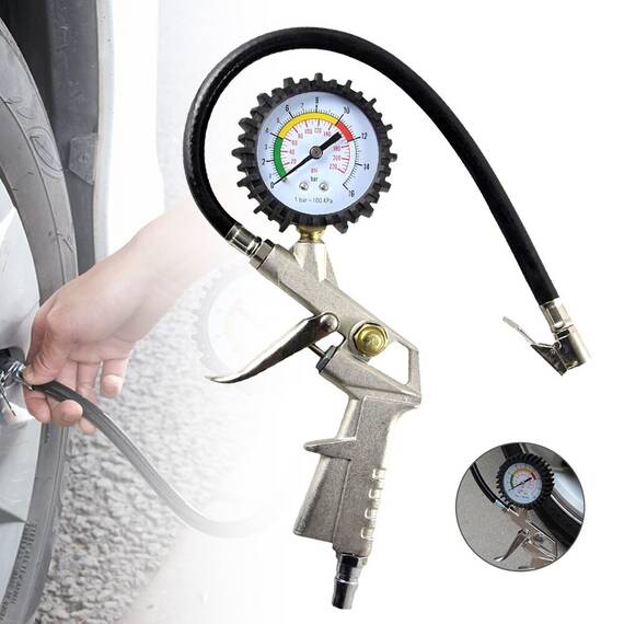 Pistol umflat roata camion cu manometru - - Roveli