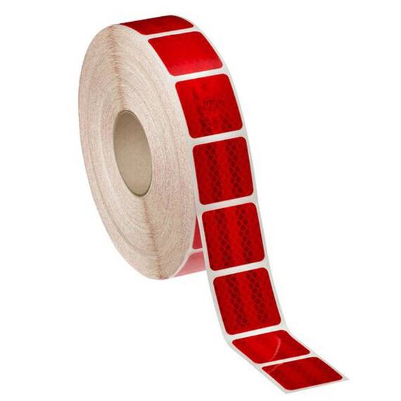 Banda reflectorizanta adeziva intrerupta pentru prelate - ROSIE (rola 5cm x 45m) - - Roveli