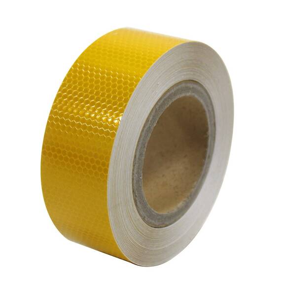 Banda reflectorizanta adeziva tip fagure - GALBENA (rola 5cm x 25m) - - Roveli