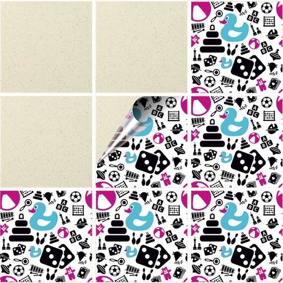 Set 100 buc. x Sticker Autocolant Faianta Decorativa "Kitchen Design" model K-FAI-837  - - Roveli