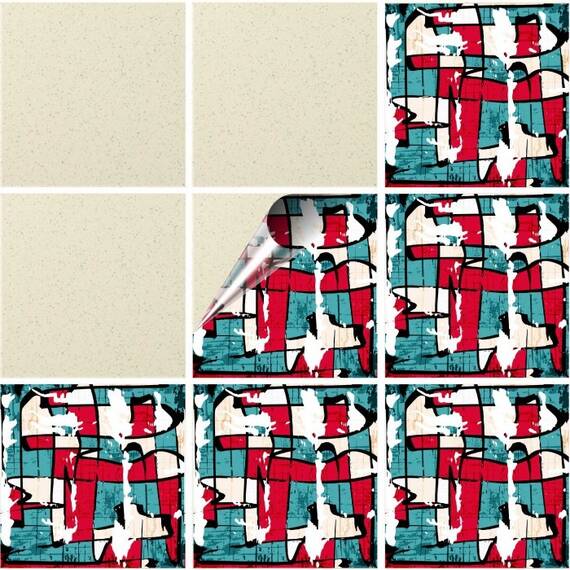 Set 100 buc. x Sticker Autocolant Faianta Decorativa "Kitchen Design" model K-FAI-666  - - Roveli