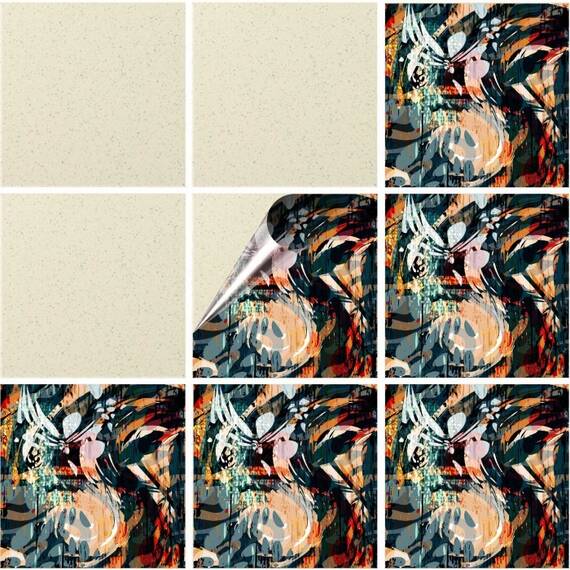 Set 100 buc. x Sticker Autocolant Faianta Decorativa "Kitchen Design" model K-FAI-670  - - Roveli