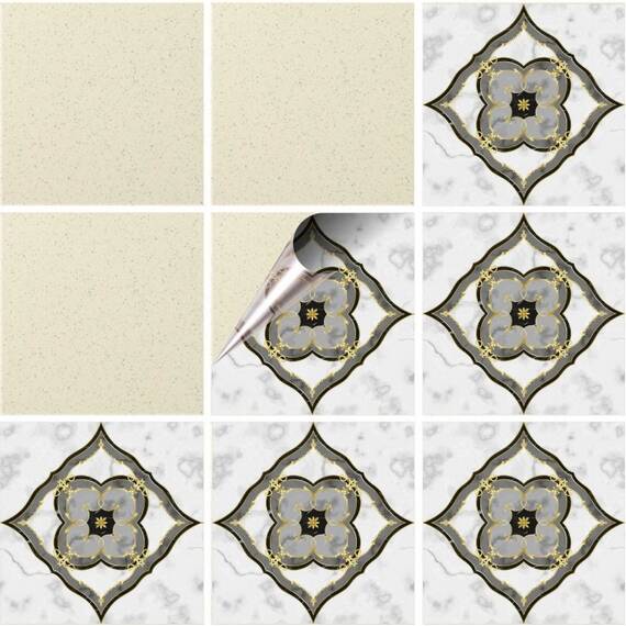 Set 100 buc. x Sticker Autocolant Faianta Decorativa "Kitchen Design" model K-FAI-536  - - Roveli