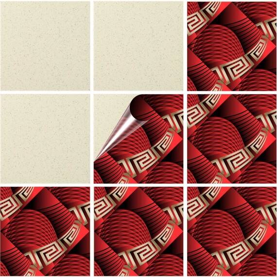 Set 100 buc. x Sticker Autocolant Faianta Decorativa "Kitchen Design" model K-FAI-552  - - Roveli