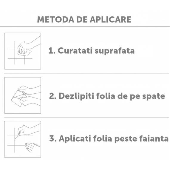 Set 100 buc. x Sticker Autocolant Faianta Decorativa "Kitchen Design" model K-FAI-220  - - Roveli