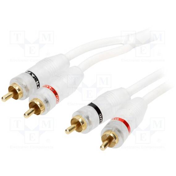 Cablu pentru amplificator RCA soclu x2,din ambele parti 3m - - Roveli