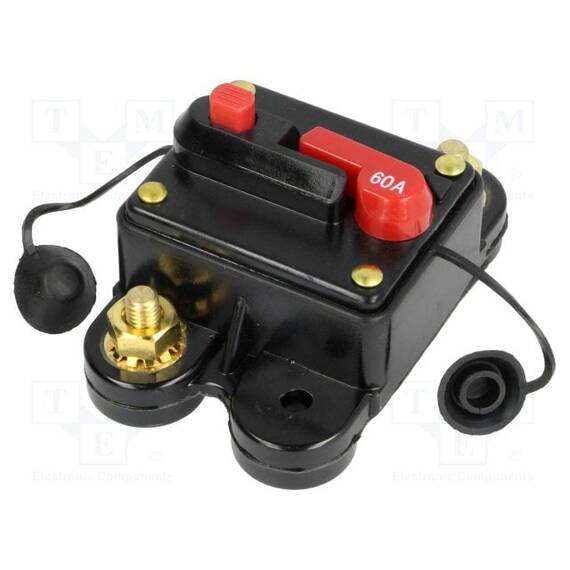 Siguranta automata auto 60A neagra 12÷48VDC 78x52x37mm - - Roveli