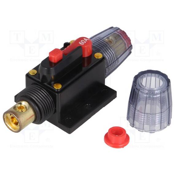Siguranta automata auto 60A neagra 12÷48VDC 4,2x10x4,2mm - - Roveli