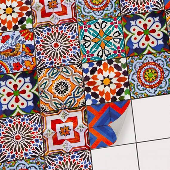 Set 100 buc. x Sticker Autocolant Faianta Decorativa "Kitchen Design" model K-FAI-342  - - Roveli