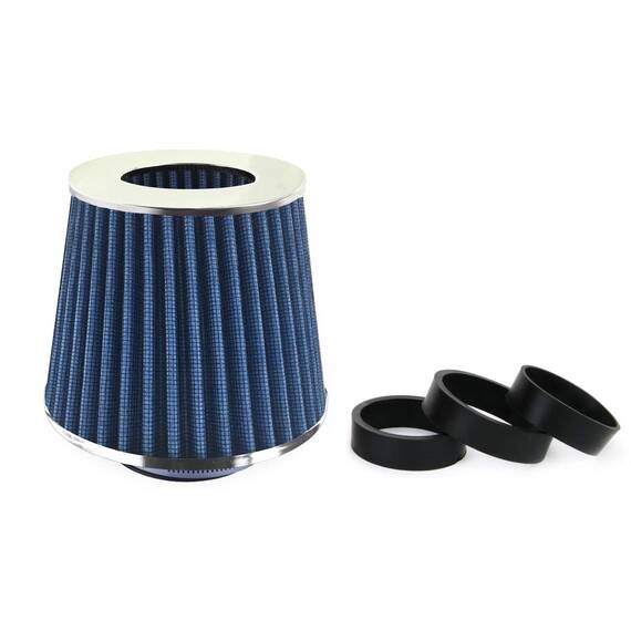 Filtru de aer conic albastru cu 3 adaptoare - - Roveli