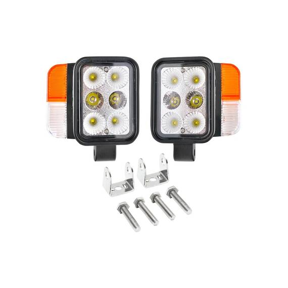 Set faruri universale tractor stanga si dreapta cu LED 10-80V, temperatura culoare 6000K, pozitii 3W LED si semnalizare 3W LED - - Roveli