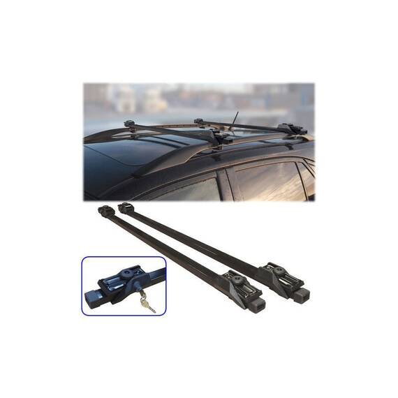 Set 2 bare transversale portbagaj Streetwize 125 cm din otel , cu fixare pe barele logitudinale cu sistem antifurt cu cheie - - Roveli