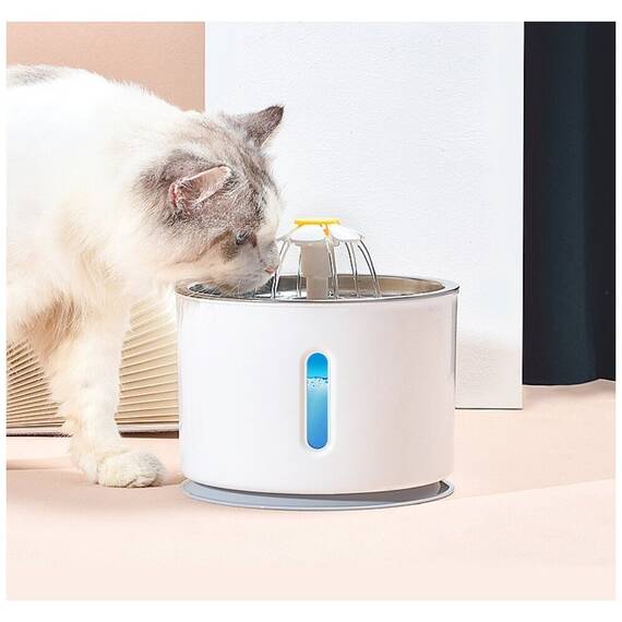 Adapator automat electric pentru caini si pisici, model Fountain, capacitate 2,4l, alimentare 5V, 1,5W - - Roveli