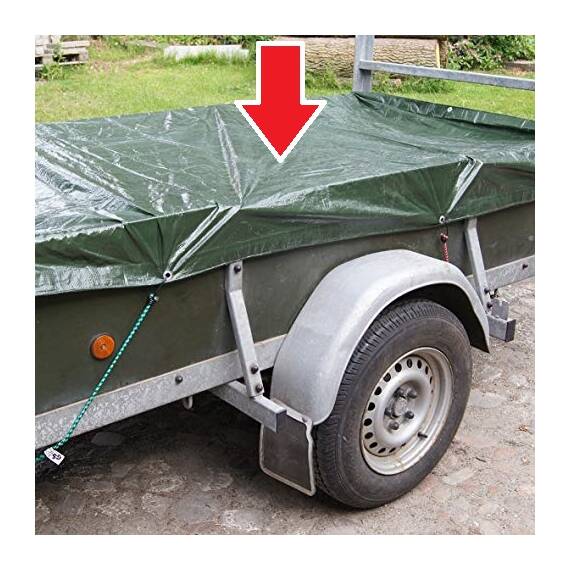Prelata Impermeabila cu ochiuri metalice de prindere, dimensiune 6,0m x 8,0m, densitate 120g/m2, culoare verde - - Roveli