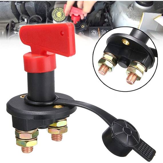 Intrerupator "Contact General" dimensiune MICA pentru Autoutilitara, 12V - 24V, cu cheie din plastic - - Roveli