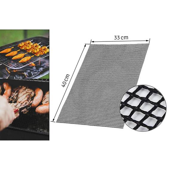 Covoras antiaderent din teflon pentru gatitul pe gratar, reutilizabil, lavabil, 40 x 33 cm - - Roveli
