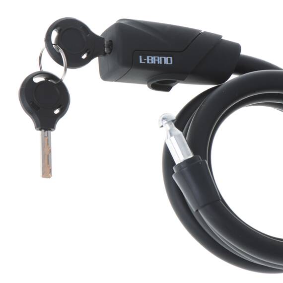 Antifurt bicicleta, Dispozitiv de blocare biciclete, spiralat, cu cheie, lungime 150cm, culoare Neagra - - Roveli